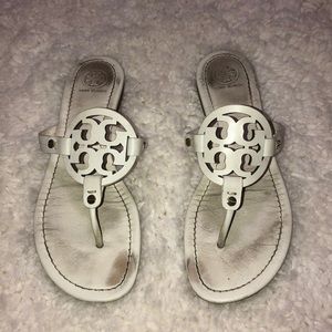 White Tory Burch Miller Sandals